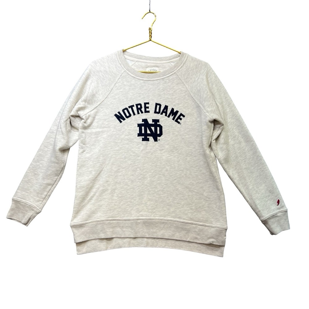 Notre Dame Fighting Irish League Sweatshirt Women S Gray Crewneck Embroidered